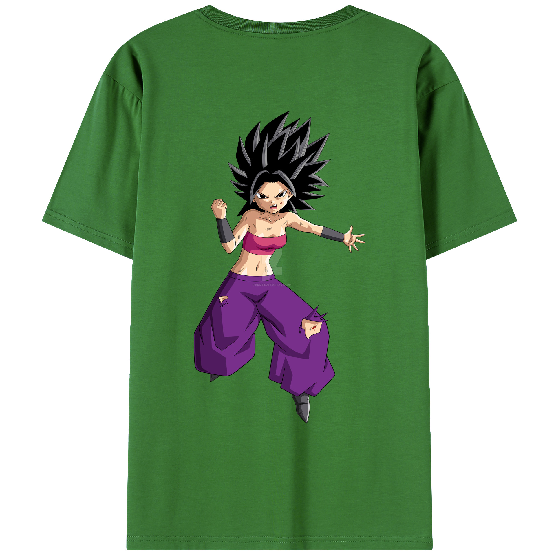 （画像用） ドラゴンボール カリフラ DRAGON BALL Caulifla レディース半袖Tシャツ(バックプリント)
